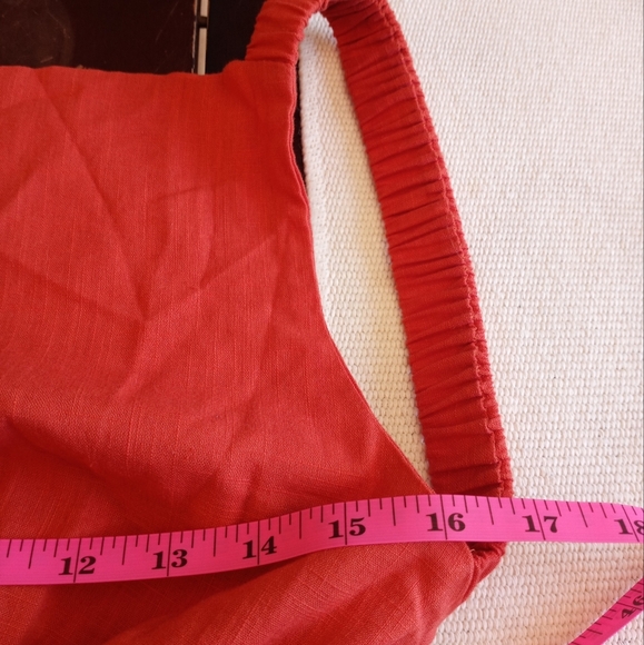 Reverse NWT Square Neck Backless Rust Orange Smocked Waist Bohemian Apron Dress - Picture 7 of 9